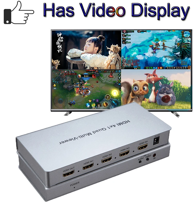 HDMI 4x1 Quad MultiView HDMI коммутатор 4 в 1 из 1080P PIP картинка в картинке бесшовный переключатель 5 моделей игрового монитора и т. Д