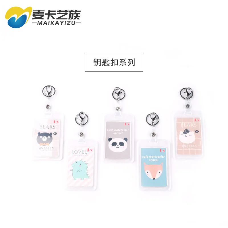 

2019 Fashion New Style Transparent Card Holder Work Certificate Holder Keychain Meal Card Students Access Control Lanyard Bus Ca
