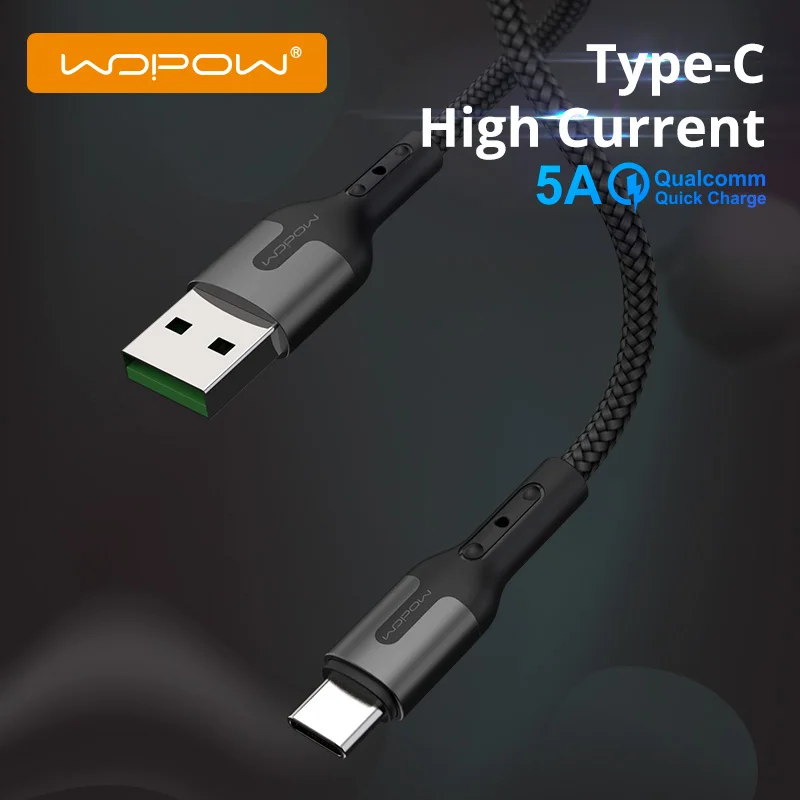 

WOPOW Tpye-C Cable H02 Fast Charging USB C Cable Mobile Phone Accessories for Huawei P30 Pro/Xiaomi 8/9/10Pro/Redmi Note/OnePlus