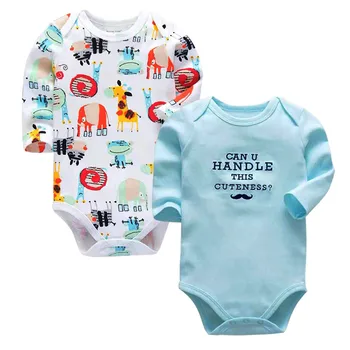 

2PCS Newborn Baby Clothes Romper Jumpsuit Girls Boys Cotton Size 3 - 24M Body suite Baby Cartoon Printed Clothing
