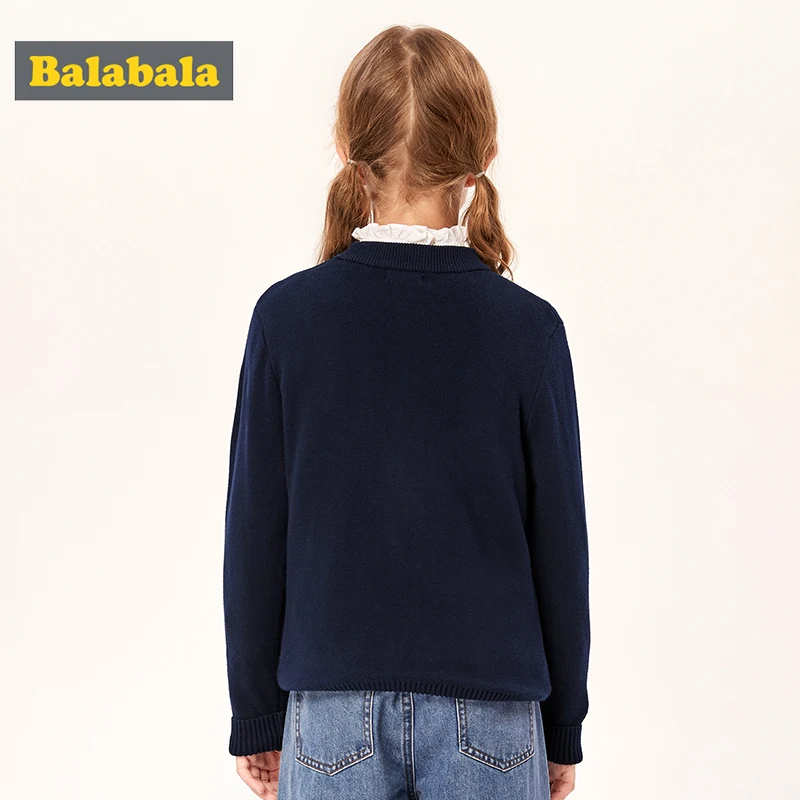 Balabala Children clothing girls sweater autumn and winter girls sweater big boy cotton Korean fashion style