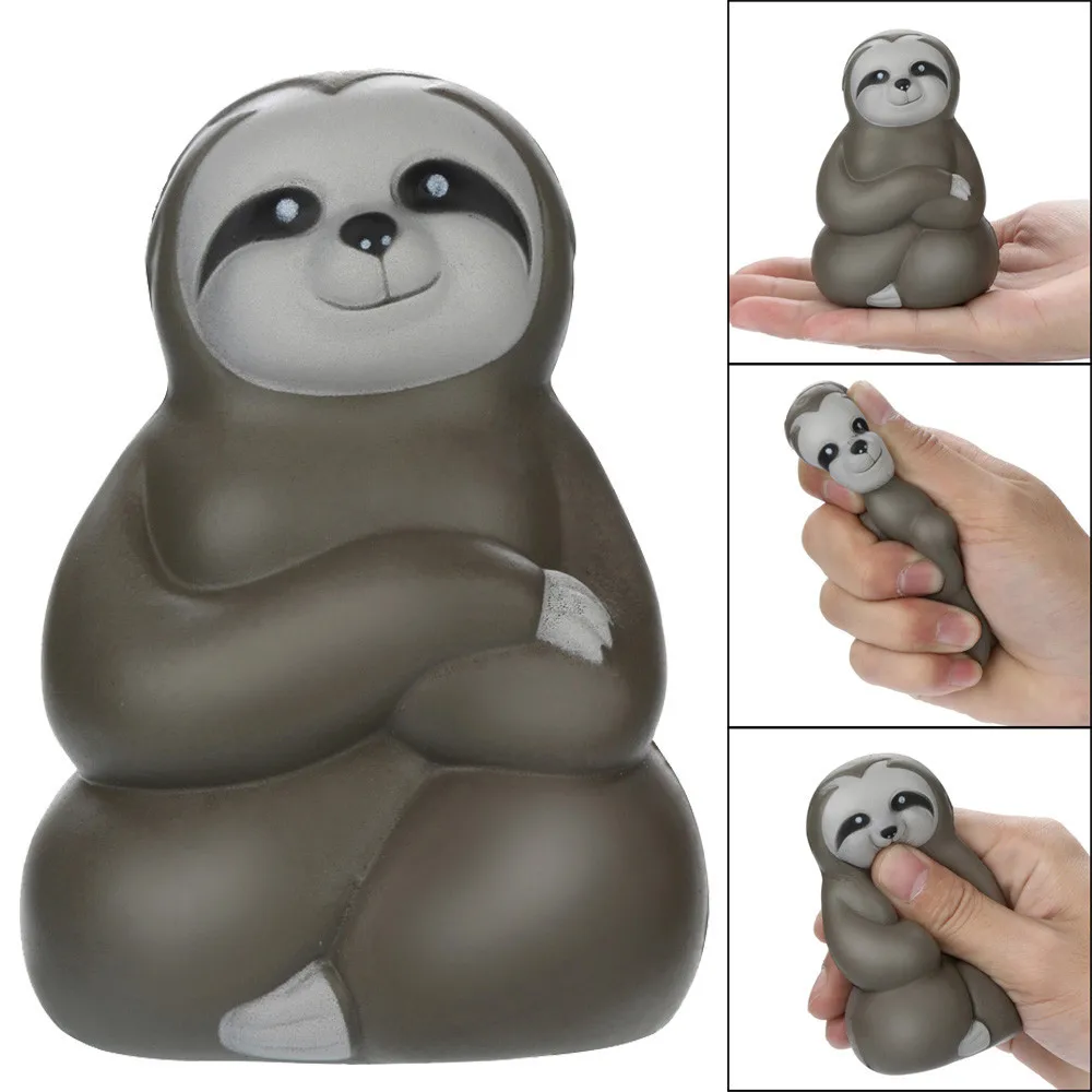 Funny Cute sloth Rebound PU Toy Soft rubber Squeeze Toys Stress Relieve Toys Cartoon Decoration doll Stretchy Healing toys #A