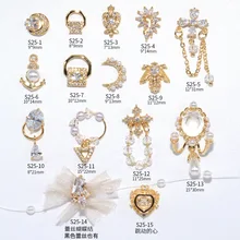 

Nail Art Jewelry Diamond Jewelry New Beating Heart Bowknot Lace Pearl Chain Super Flash Zircon Nail Accessories