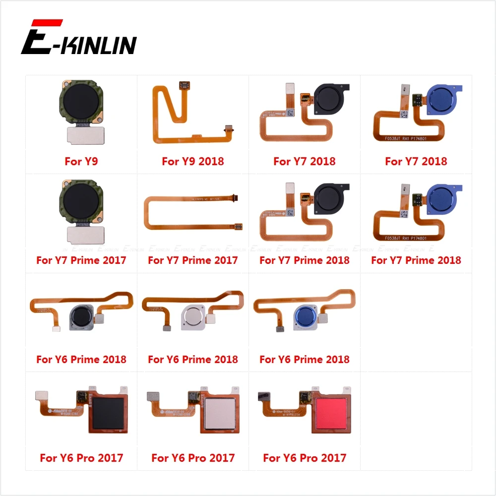 Fingerprint Scanner Connector For HuaWei Y9 Y7 Y6 Prime Pro 2019 2018 2017 Touch Sensor ID Home Return Button Key Flex Cable
