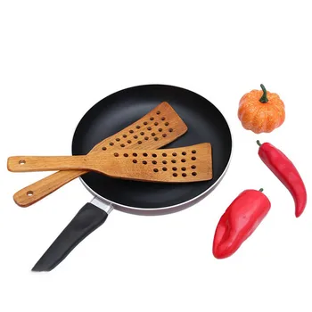 24 Holes Non-Stick Pan Dedicated Wood Shovel Wok Spatula High Temperature Resistance Filter Shovel Kitchen Tools