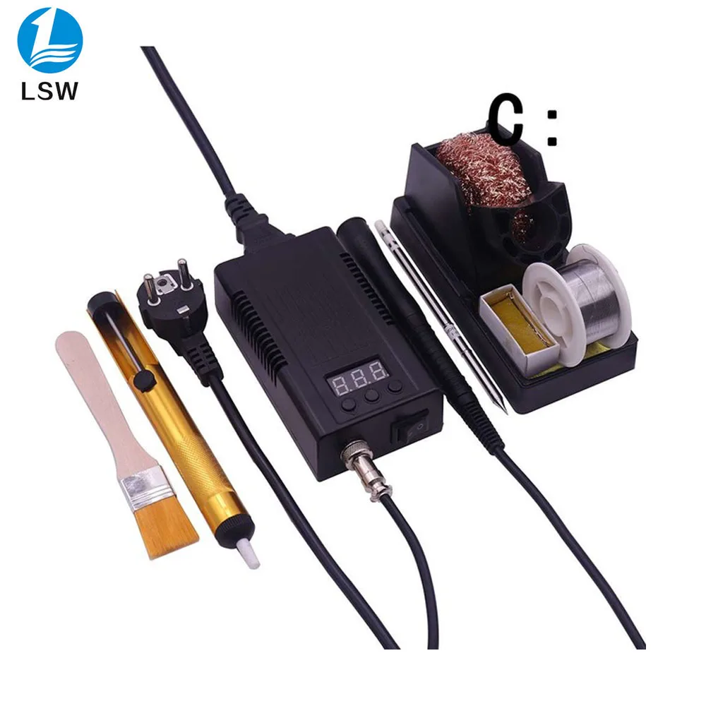PJLSW 305D миниатюрный портативный цифровой паяльная станция Электрический паяльник + T12 наконечники нагревательный сердечник 100 ~ 240 В лучше
