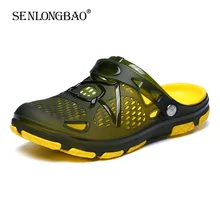 Новинка; Летняя мужская обувь; повседневные шлепанцы на полой подошве; модные пляжные мужские сандалии; прозрачная обувь; дышащие мужские Вьетнамки; уличные мужские шлепанцы