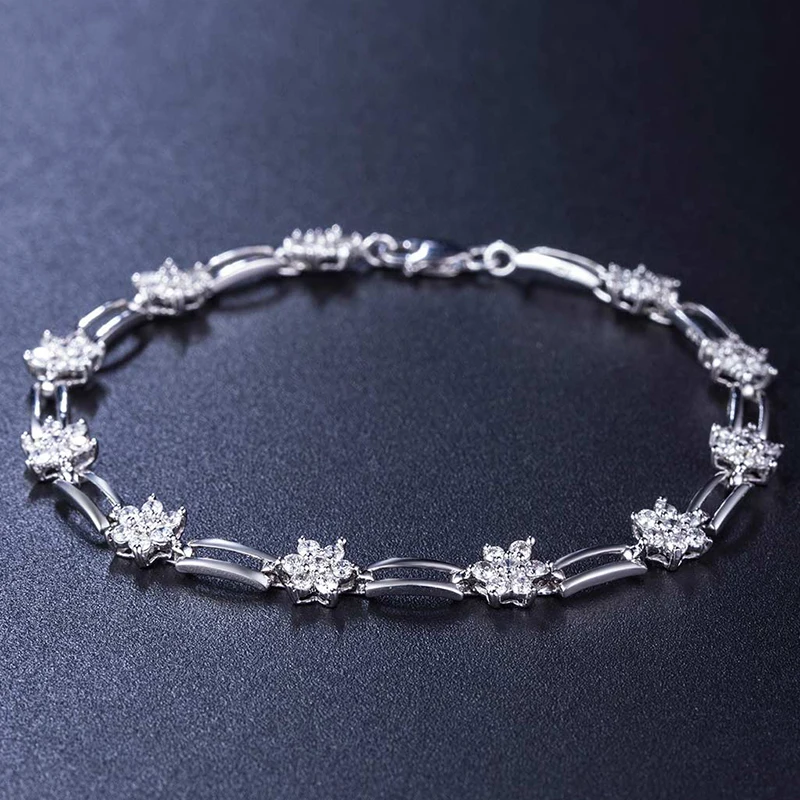 

1.80ct/78pcs Diamond Bracelet for Women Handmade Natural Diamond Jewelry 18K White Gold Wedding Engagement Bangle