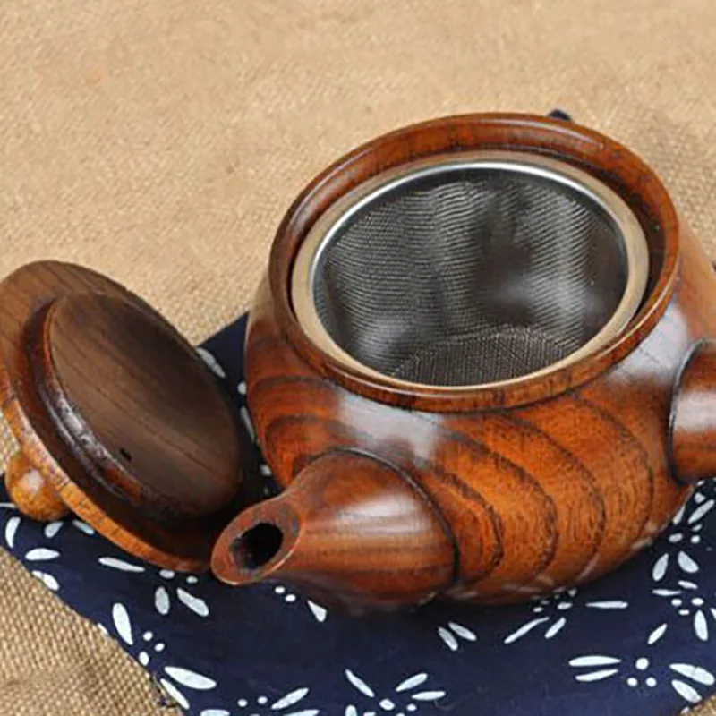Японский ретро деревянный чайник с ручкой с фильтром дома деревянный чайник один деревянный чайник