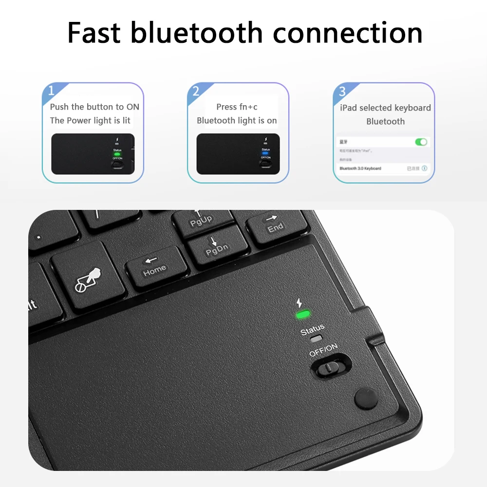 Для Air 1 и Air 2 и Pro 9,7 дюймов планшет Bluetooth клавиатура Магнитная Адсорбция Съемная американская клавиатура Портативный кожаный чехол