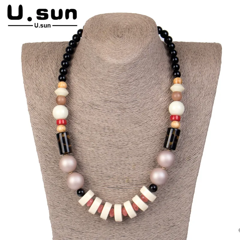 

Bead Chains Necklaces Long Big Acrylic Resin Fashion Necklace for Women Geometric Designer Vintage Simple Trendy Party Jewelry