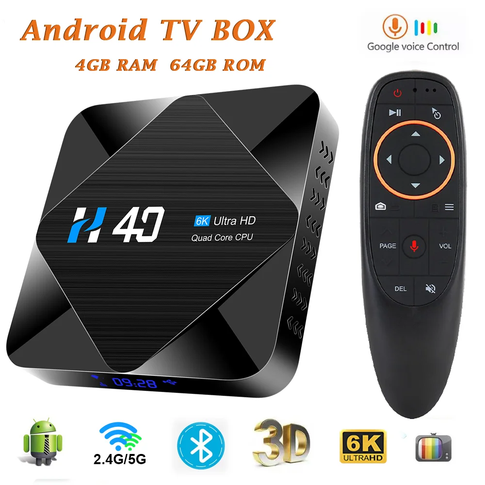 Android TV box android 10 H616 smart HD 4 ГБ 32 64 Гб Bluetooth WiFi 2 4G/5G H40 tv Media Player Set Top Box|ТВ-приставки и