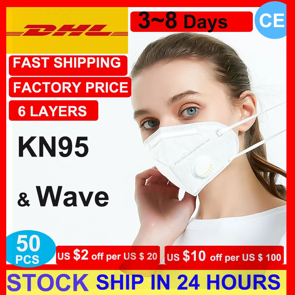 

FFP3 Face Mask with Breathing Valve Anti virus mascarilla ffp2 5 layers Anti-dust masque Disposable N95 breathing Valve Masks