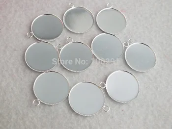 

Free Shipping 20mm Round Silver Plated Cameo Cabochon Bezel Base Setting Pendants, Blank Pendant Trays,metal blanks