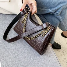 Bolso bandolera con patrón de piedra Vintage para mujer, bolso de lujo para mujer, Bolso bandolera con cadena pequeña de diseñador