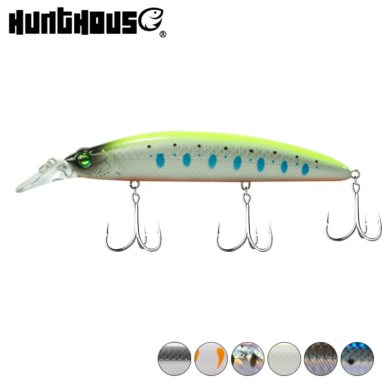 

HUNTHOUSE minnow hard fishing lure long casting lw411 130mm 19g wobblers artificial bait good For fishing 8 colors Fishing bait