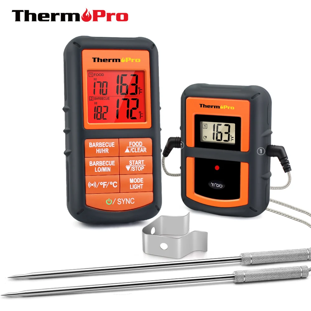 Kitchen Grill Bbq Smoker Thermopro tp-08s Dual-Probe Meat Food Wireless Oven Timer 