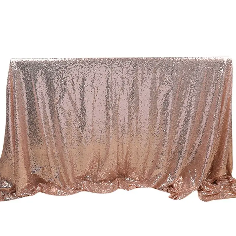 125X150cm Блестящие скатерти с пайетками из розового золота, блестящие круглые прямоугольные вышитые скатерти с пайетками, вечерние рождественские украшения - Цвет: 125X150cm