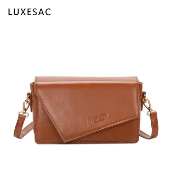 

Retro Small Square Over Shoulder Messenger Bag Women Bolso Mujer Brown Pu Leather Crossbody Bags for Women Designer Torba Damska