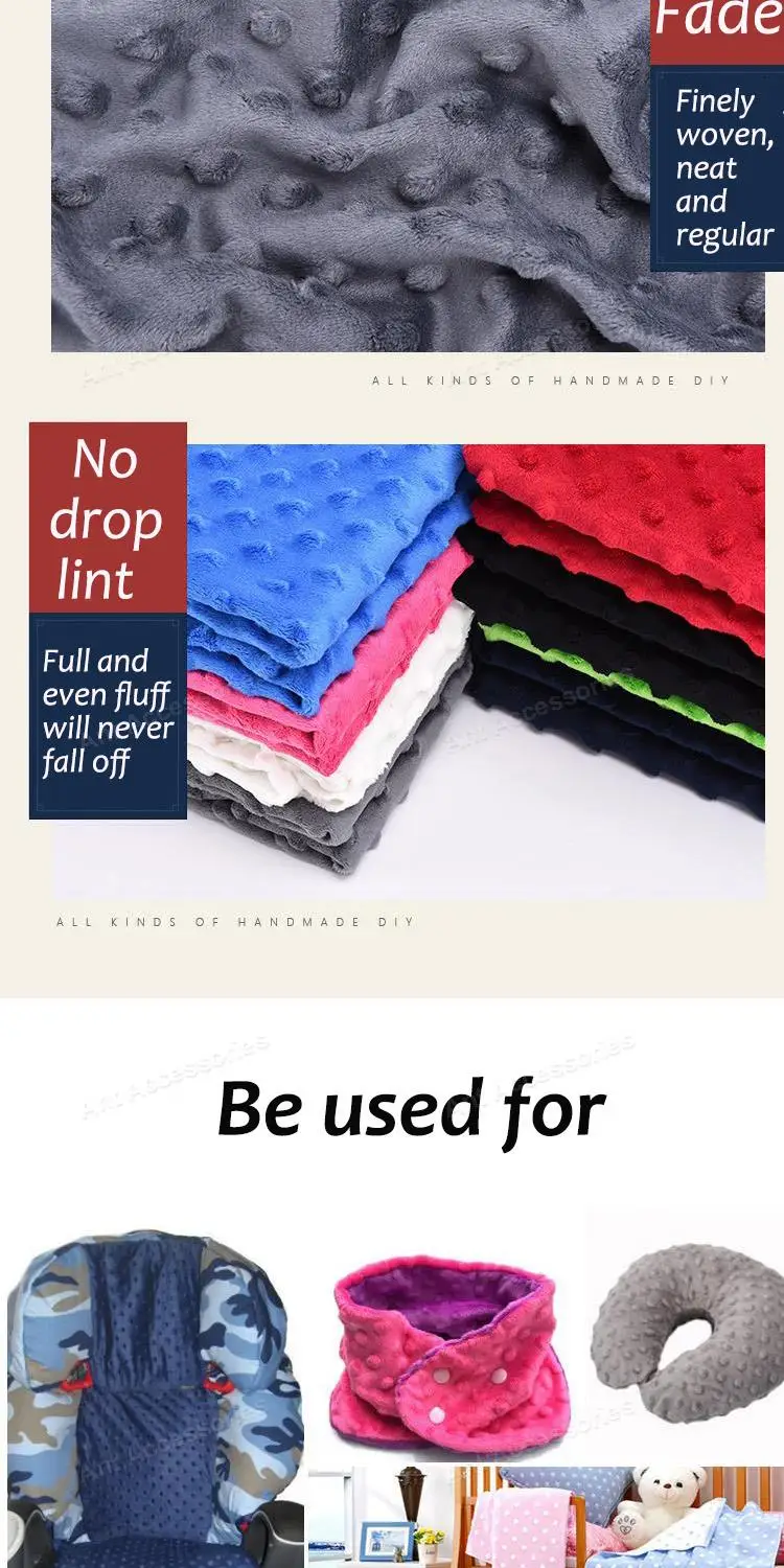 50x150cm Super Soft Minky Dot Fabric For Meter Handwork Sewing Blanket Material Antipilling Plush Fabric DIY Handmade Toys