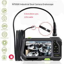 NTS500 5,5 мм 8 мм двойной объектив камеры 1080P HD 5,0 экран ЖК-труба Автомобильная Инспекционная камера эндоскоп IP67 Видеоскоп подводный камера