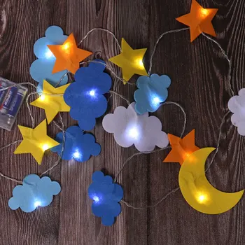 

Star Moon Shaped String Light Warm White Vintage Bulbs Holiday Ornaments Indoor Room Home Hanging Curtain Lights Christmas decor