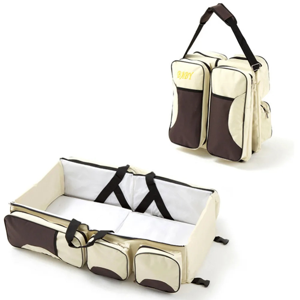 Портативная водонепроницаемая сумка для подгузников, складная детская кроватка, сумки для подгузников, многофункциональная Дорожная сумка на плечо для мам, сумка для кормления подгузников