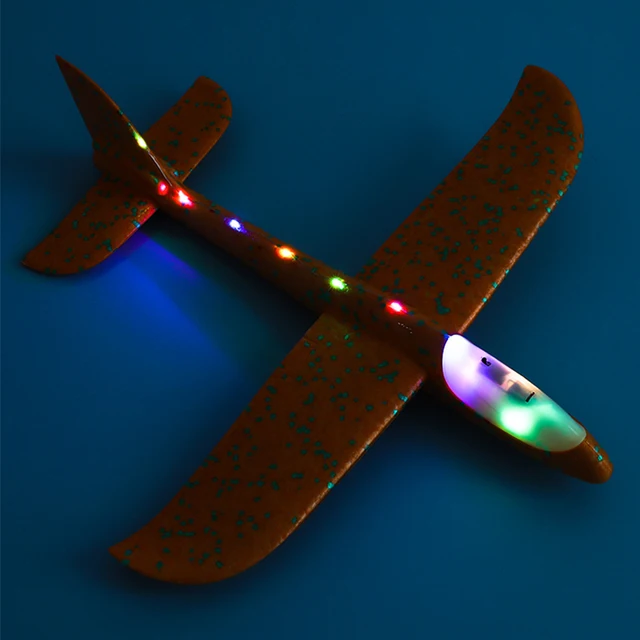 36-48cm LED DIY Hand Throw Flying Glider Plane Foam Aeroplane Kids Toys Model Party Bag Fillers Flying Glider Plane Outdoor Game 2