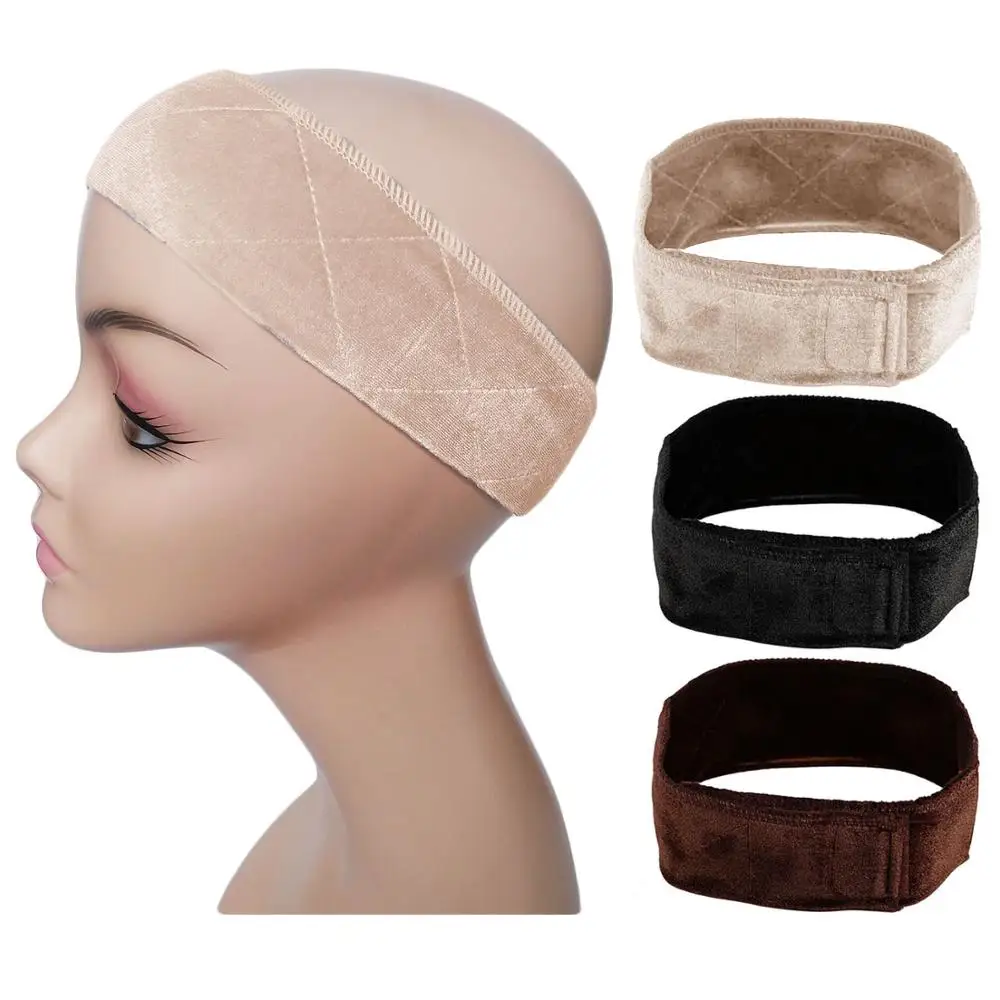 

1pc Adjustable Velvet non-slip Wig Grip Band with Hook And Loop Tape For Holding Your Wig Hat Scarf Hair Wigs Head Hair Band