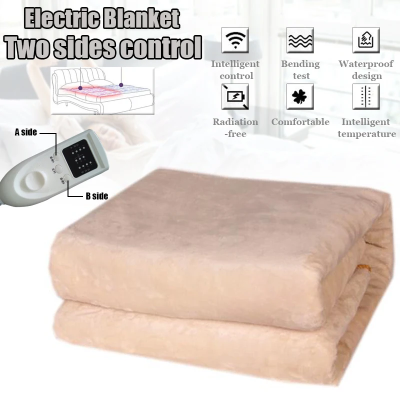 

Dual Control Waterproof Electric Blanket Temperature Adjustable Warm Heaters USB Bed Heating Pad Heated Mat Double 110V-220V