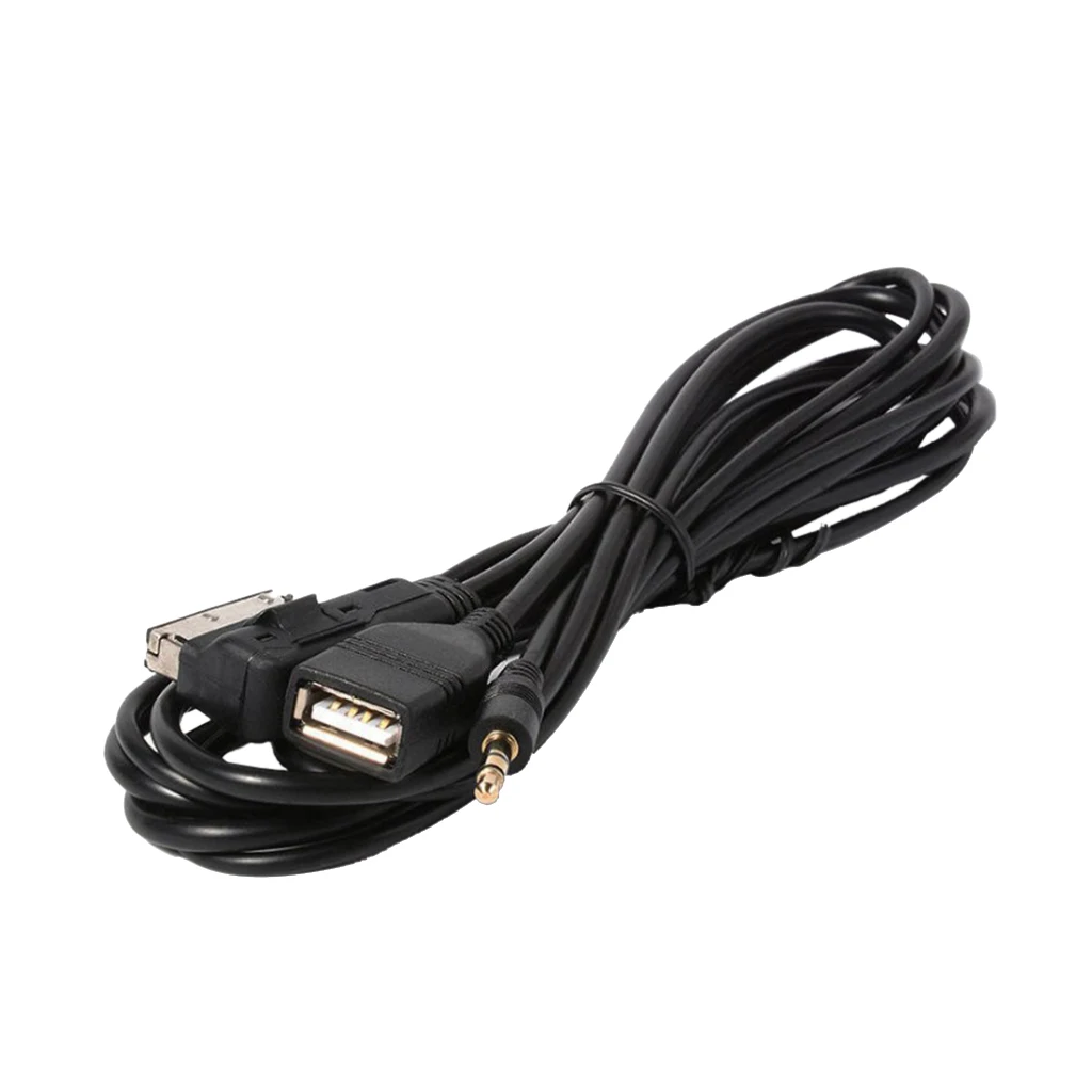 Car Media AMI MDI To Stereo 3.5mm Audio USB Female AUX Cable For Audi VW