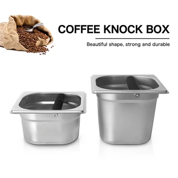 

Coffee Knock Box Stainless Steel 10cm 15cm Height Convenient Easy to Clean Commercial Household