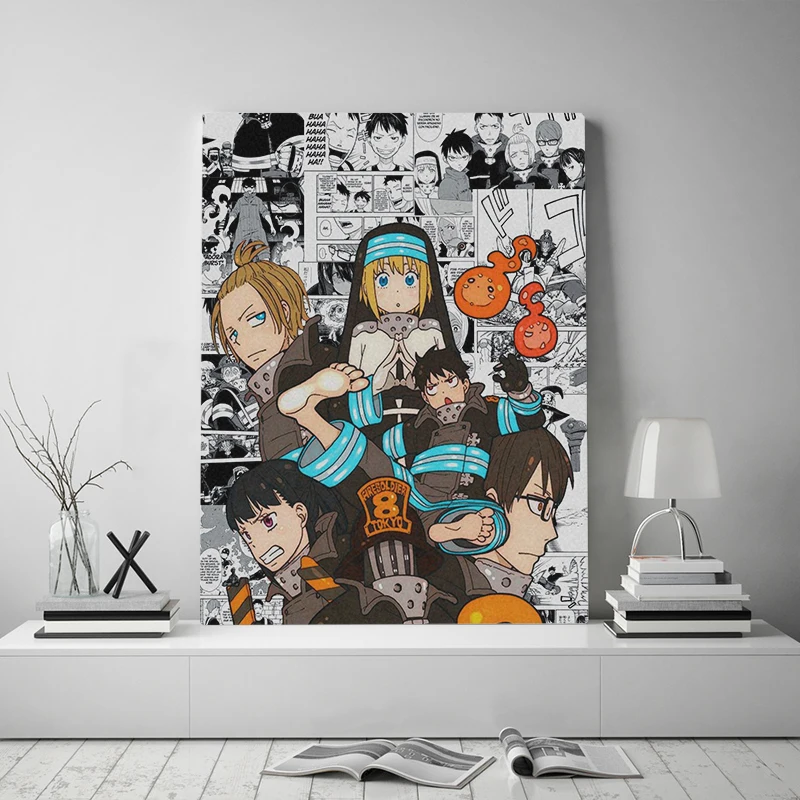 Fire Force Anime Collage Canvas Poster Painting Wall Art Decor Fire Force Anime Collage Canvas Poster Painting Wall Art Decor