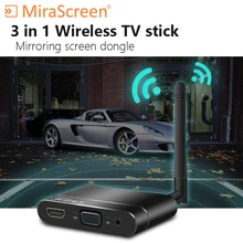MiraScreen X6W Беспроводной full HD 1080P дисплей донгл приемник WiFi зеркальный ящик HD VGA anycast Miracast Airplay DLNA медиа-палка