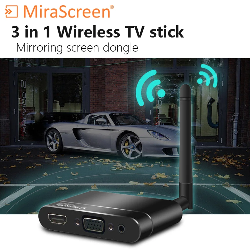 MiraScreen X6W Беспроводной full HD 1080P дисплей Dongle приемник WiFi Mirror Box VGA anycast Miracast Airplay DLNA media