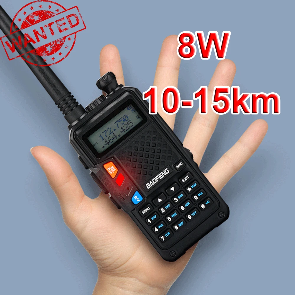 Рация Baofeng BF R9 8 Вт 10 км 128 каналов двусторонняя любительская радиостанция укв УВЧ