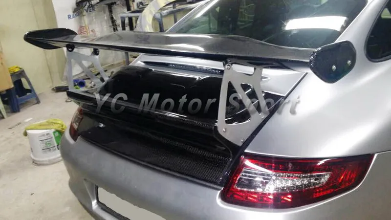 

Автомобильные аксессуары, спойлер для багажника из углеродного волокна GT4, стильный спойлер GT Wing с основанием из ФАП, подходит для 2005-2011 Carrera 911 997, задний спойлер