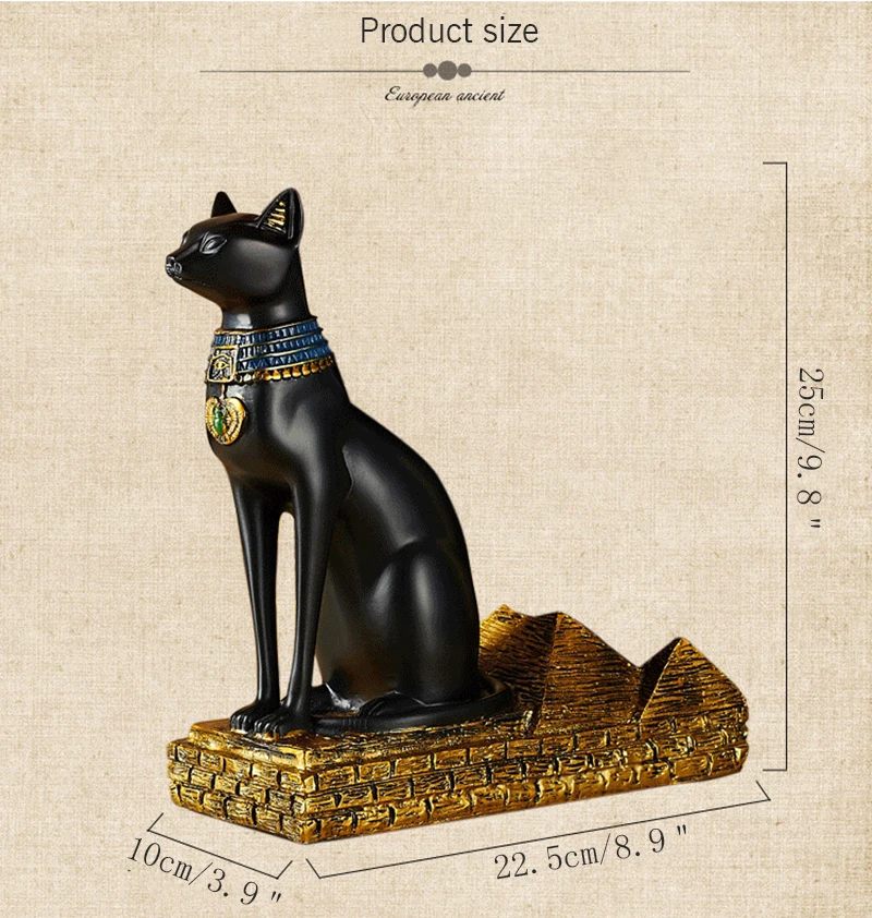 Egyptian Cat God Wine Rack Figurine Home Decorion Retro Ornament Resin Storage Wine Holder Living Room Decor Desk Crafts Gifts