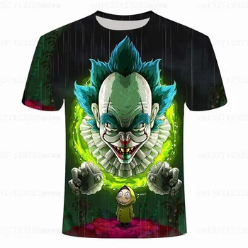 

Funny Rick and Morty T Shirt Men The Joker Tee Top Short Sleeved Clown Why So Schwifty T-shirt Streetwear 3D Tshirt Clothing