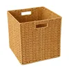 Rattan Storage Baskets Box With Handle Toy Sundries Stackable Container Clothes Underwear Handmade Organizer Basket Drawer Case 6