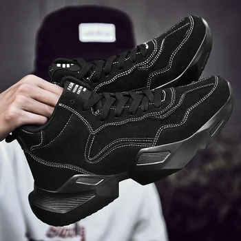 

Breathable Mesh Running Shoes for Men Shoes Slip on Trainers Black Men Thick bottom Sports Shoes Outdoor Walking Shoes Zapatilla