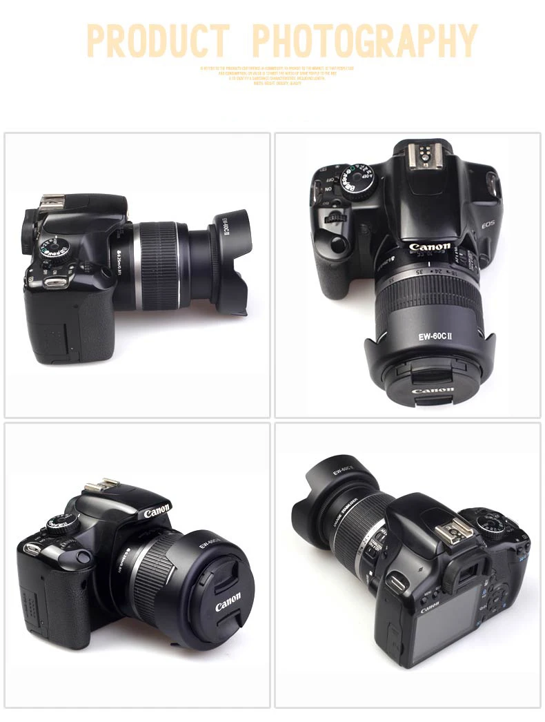 BIZOE Canon Camera lens hood EW-60C 18-55mmLens1300D1500D DSLR