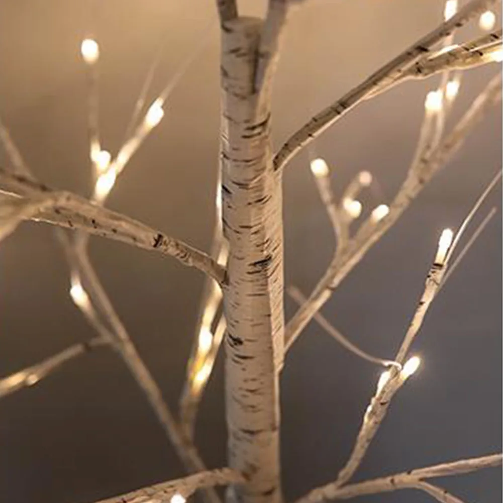 Теплый белый 45 см ветви 24 светодиодный ночник свадебные декоративные Ландшафтные лампы Фестиваль ПВХ домашние вечерние искусственные березы
