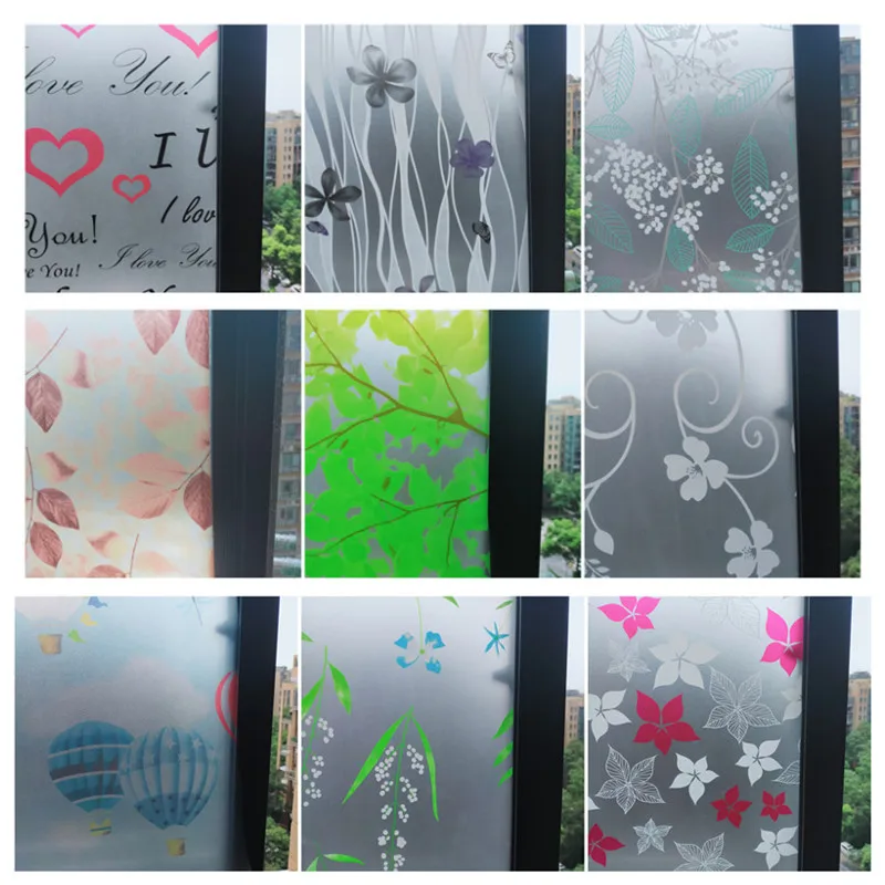 55cm Translucent Decorate Window Film Bathroom Sliding Door Opaque Pvc Glass Stickers Self
