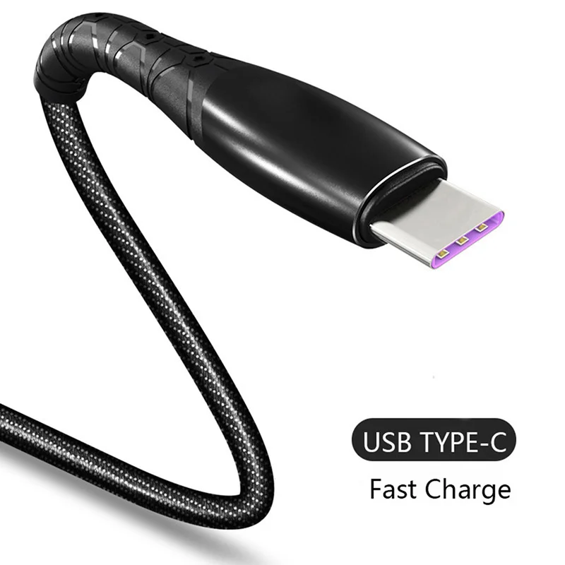 Black USB Type C 5А usb type C кабель для huawei USB C кабель для мобильного телефона Быстрая зарядка type C кабель для Xiaomi samsung Macbook usb type-C устройств - Цвет: Black USB Type C