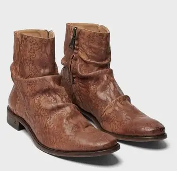 

High Quality Fashion Men Pu Leather Zipper Boots Male Casual Classic Trendy Vinage Stylish Chelsea Boots Zapatos De Hombre 4M333