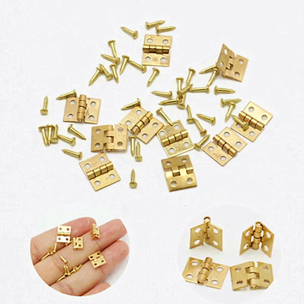 20pcs/set Small Mini Hinges Metal Copper Cabinet Door Hinges For New House Furniture Hinge Home Decoration Supplies