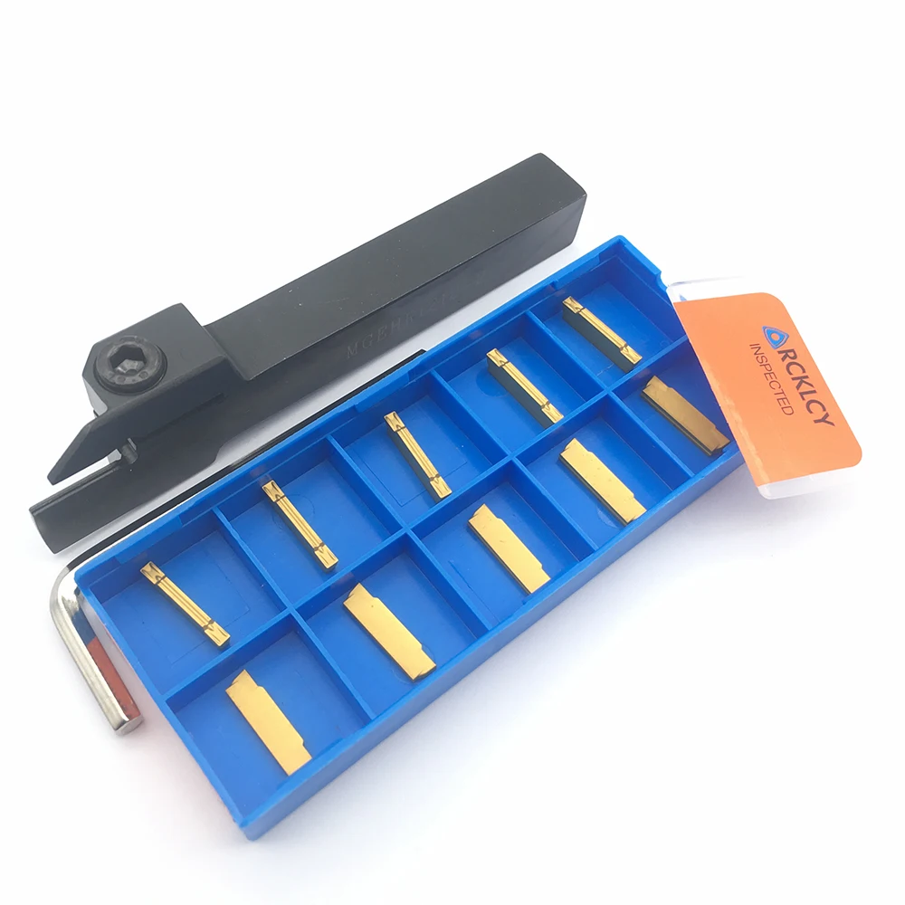 10pcs mgmn150 mgmn200 mgmn250 mgmn300 mgmn400 carbide inserts grooving blade parting off cnc lathe slot cutter tool for metal MGMN150 MGMN200 MGMN250 MGMN300 MGEHR1212-2 MGEHR1212-3 External turning tool holder Grooving insert cutter carbide insert