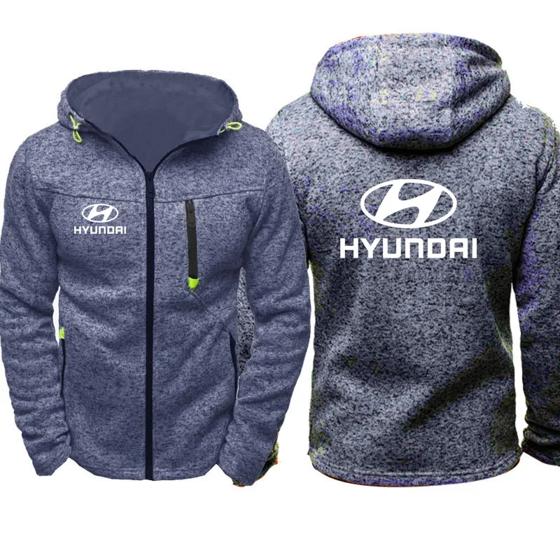 Толстовки с капюшоном и Для мужчин автомобиль Hyundai логотип печати Повседневное в стиле «хип-хоп» Толстовка Harajuku толстовки с капюшоном мужская молния куртка мужская одежда с капюшоном - Цвет: 806