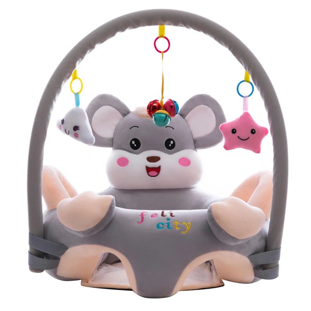 Infant Sofa Seat Cover Fashion Breathable Velvet Baby Seat Support Chair Cartoon Animal Toy Changing No Filling baby sofa seat cover